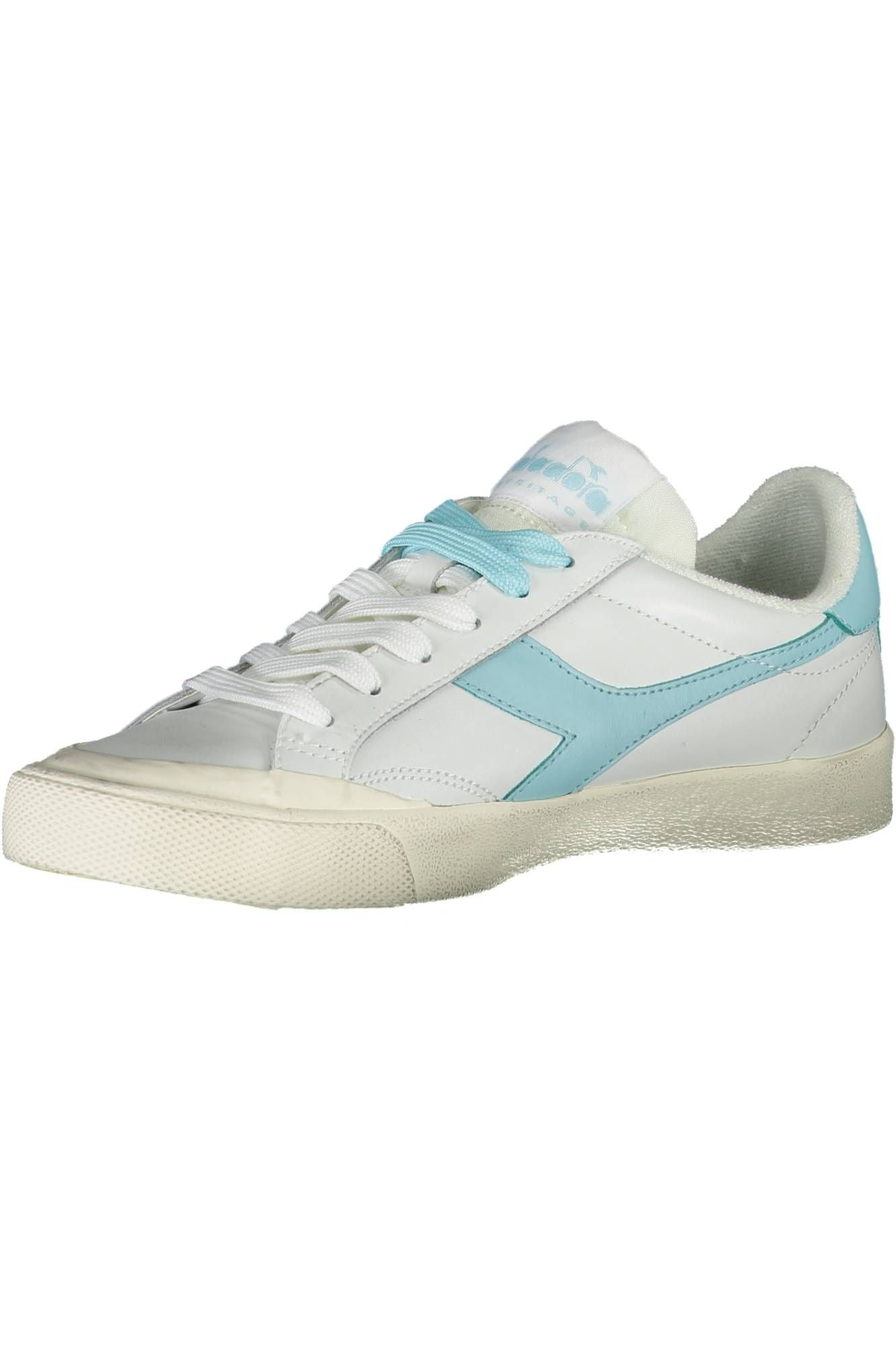 Diadora চটকদার হোয়াইট লেইস আপ sneakers বিপরীত বিবরণ সঙ্গে