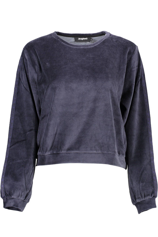 Desigual Chic Blue Long-Sleeved Round Neck Top Desigual