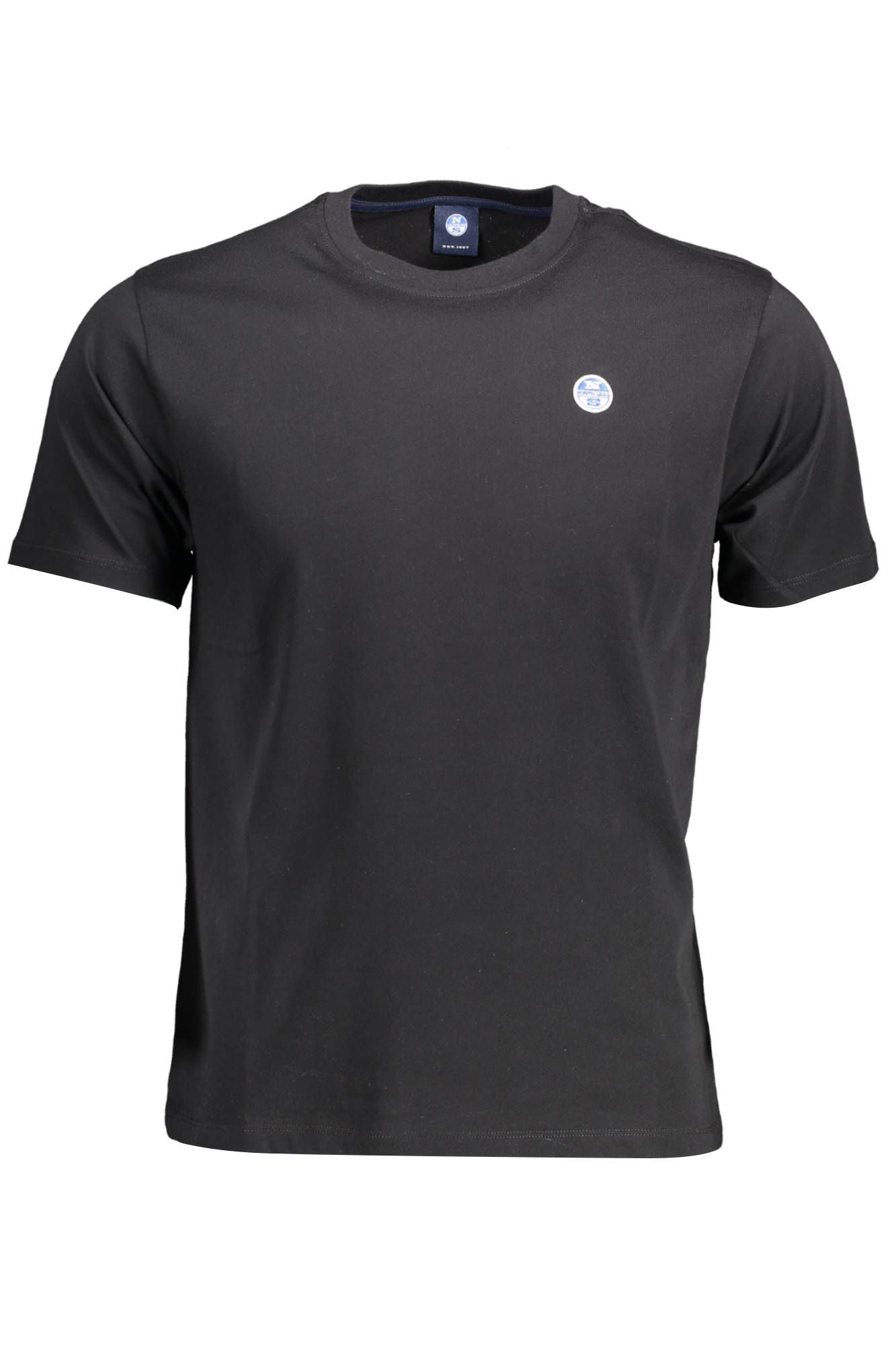 North Sails Sleek Black Round Neck Tee with Logo Accent North Sails