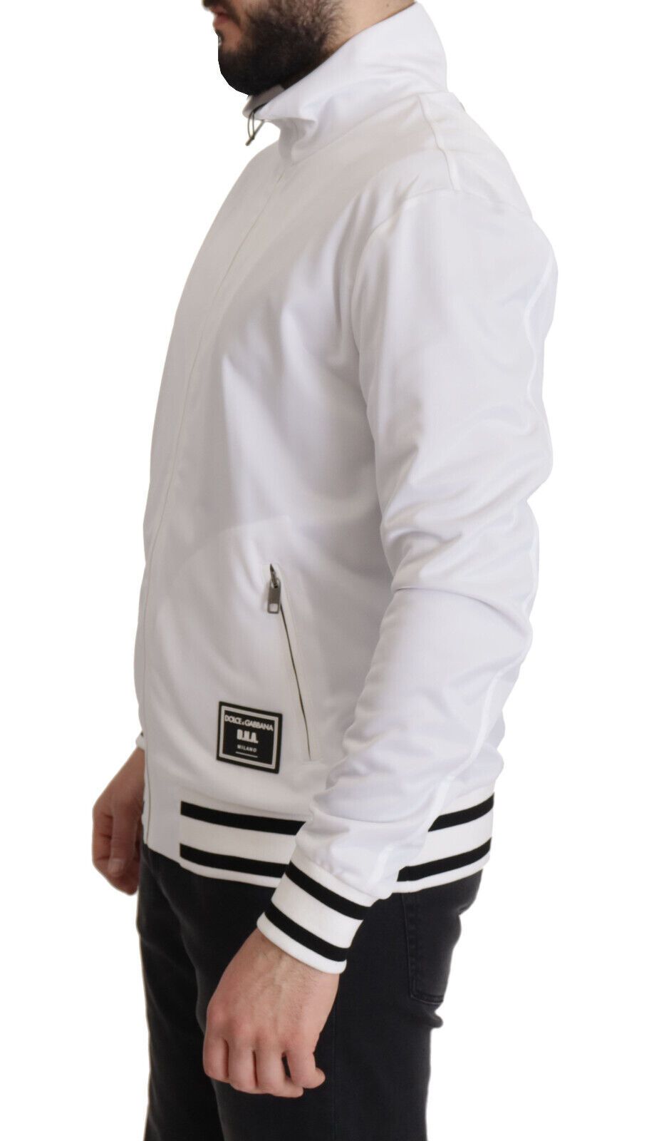 Dolce & Gabbana Sleek White Zip Sweater for Men Dolce & Gabbana