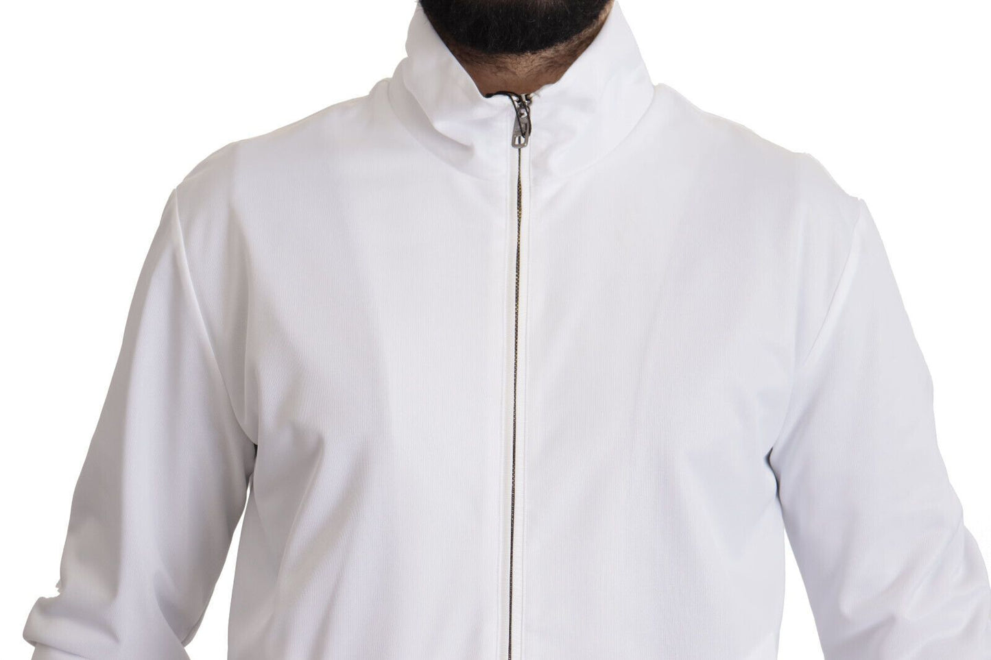 Dolce & Gabbana Sleek White Zip Sweater for Men Dolce & Gabbana