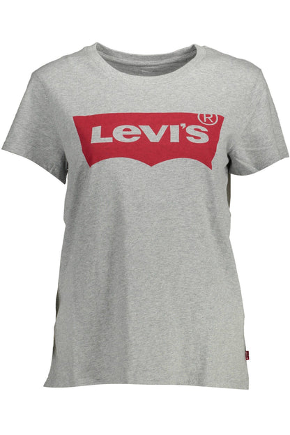 Levi's Chic Gray Logo Print Tee for Casual Elegance Levi's