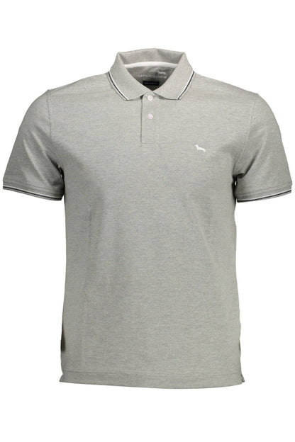 Harmont & Blaine Sleek Gray Contrast Detail Polo Shirt Harmont & Blaine