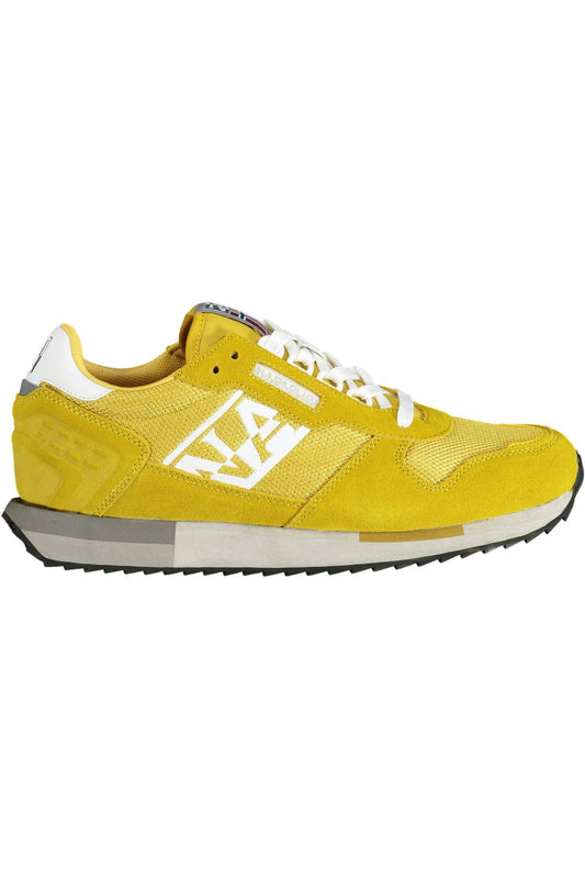 Napapijri Vibrant Yellow Lace-Up Sporty Sneakers Napapijri