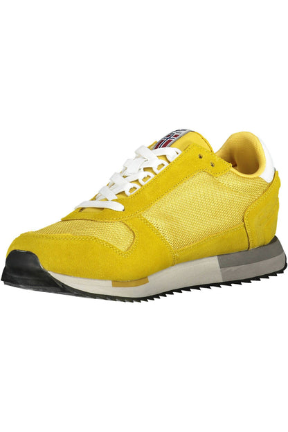 Napapijri Vibrant Yellow Lace-Up Sporty Sneakers Napapijri