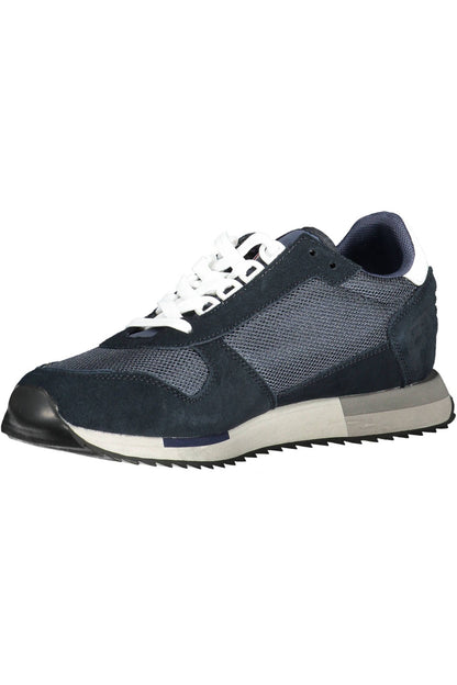 Napapijri Elegant Blue Lace-Up Sneakers With Logo Accent Napapijri