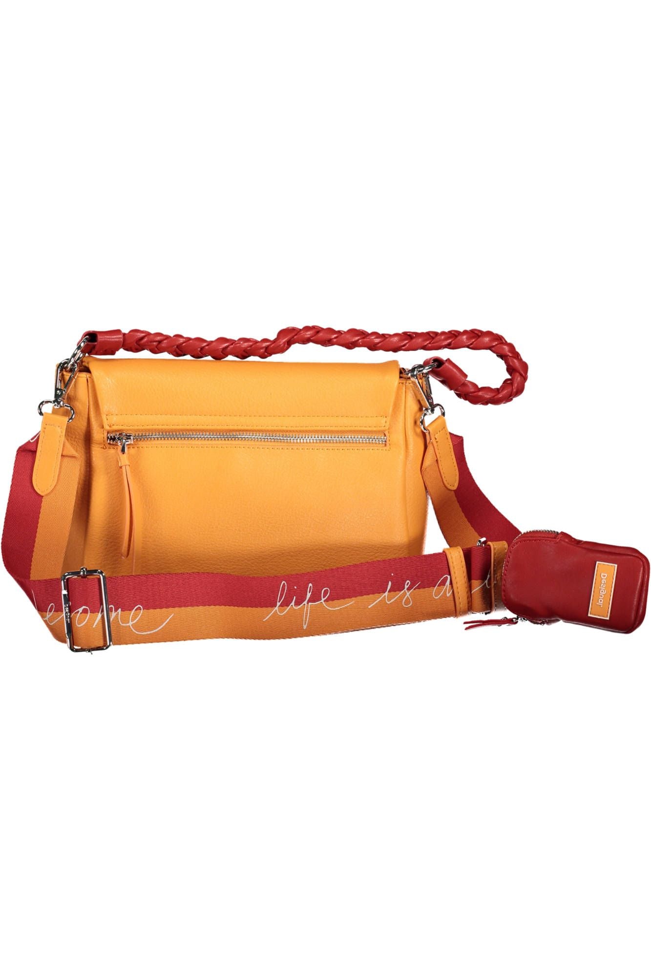 Desigual Chic Orange Shoulder Bag with Contrasting Details Desigual