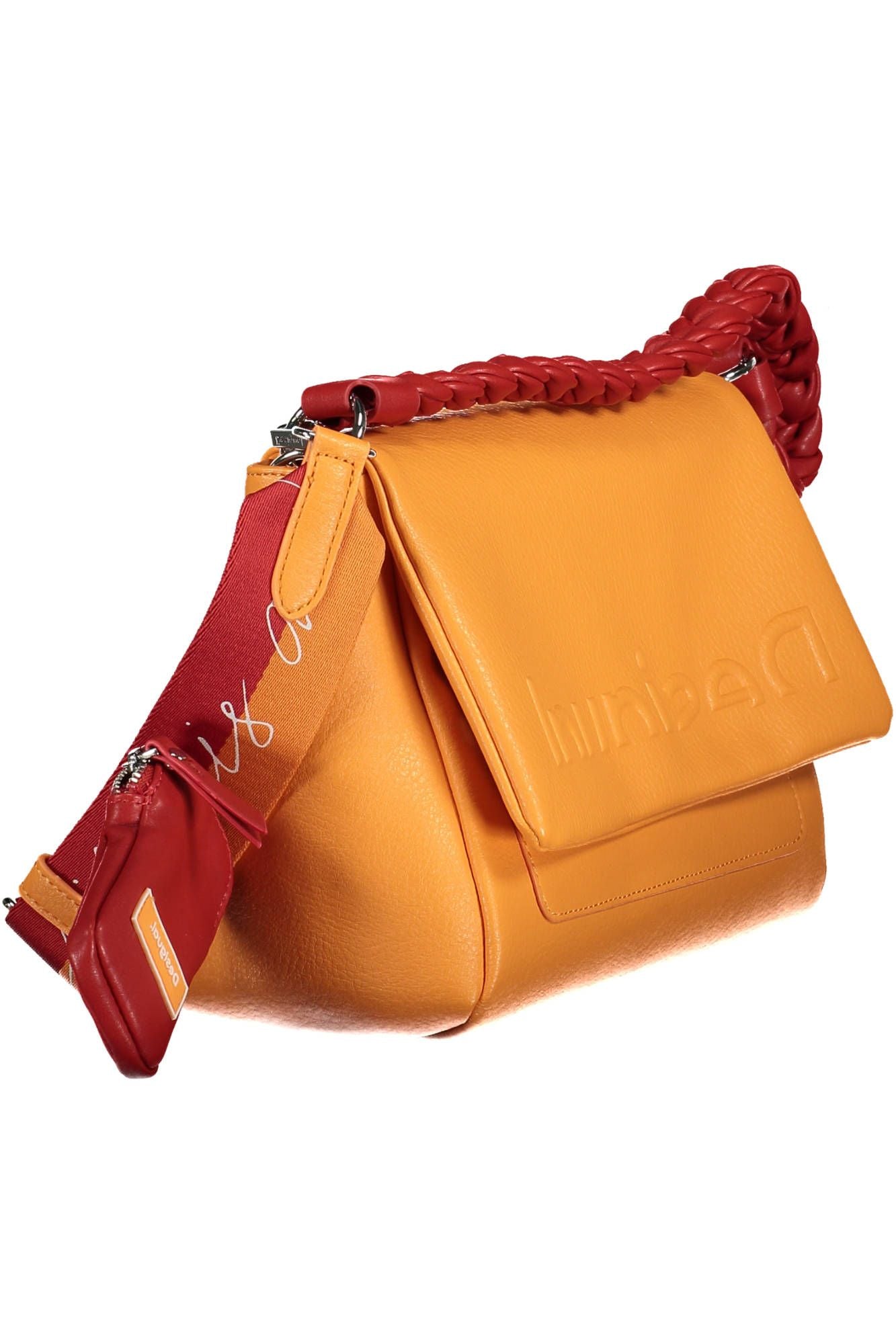 Desigual Chic Orange Shoulder Bag with Contrasting Details Desigual