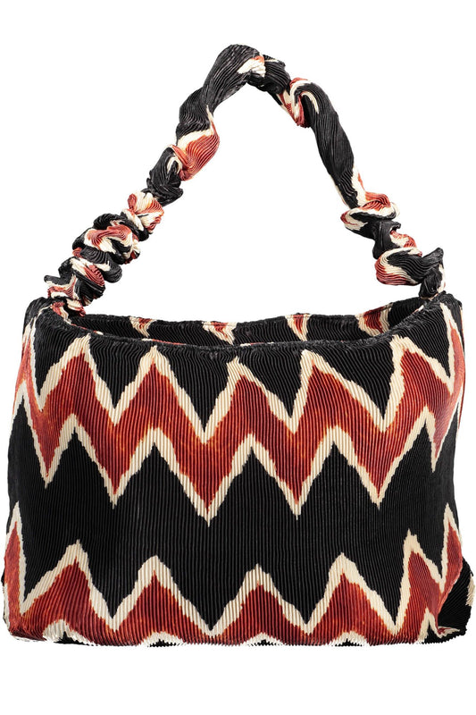 Desigual Chic Black Cotton Shoulder Bag with Logo Detail Desigual