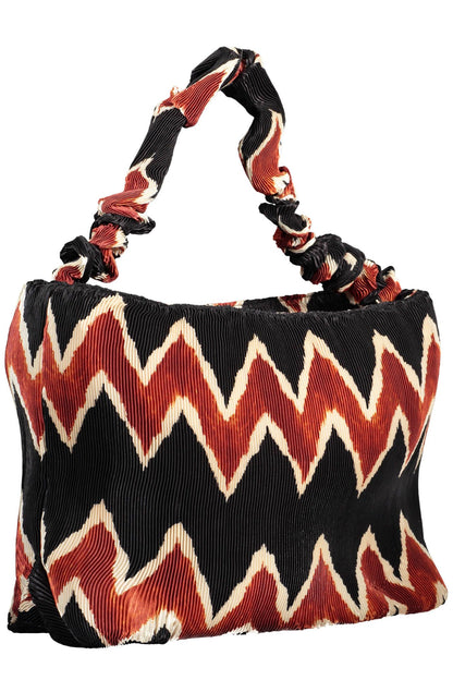 Desigual Chic Black Cotton Shoulder Bag with Logo Detail Desigual