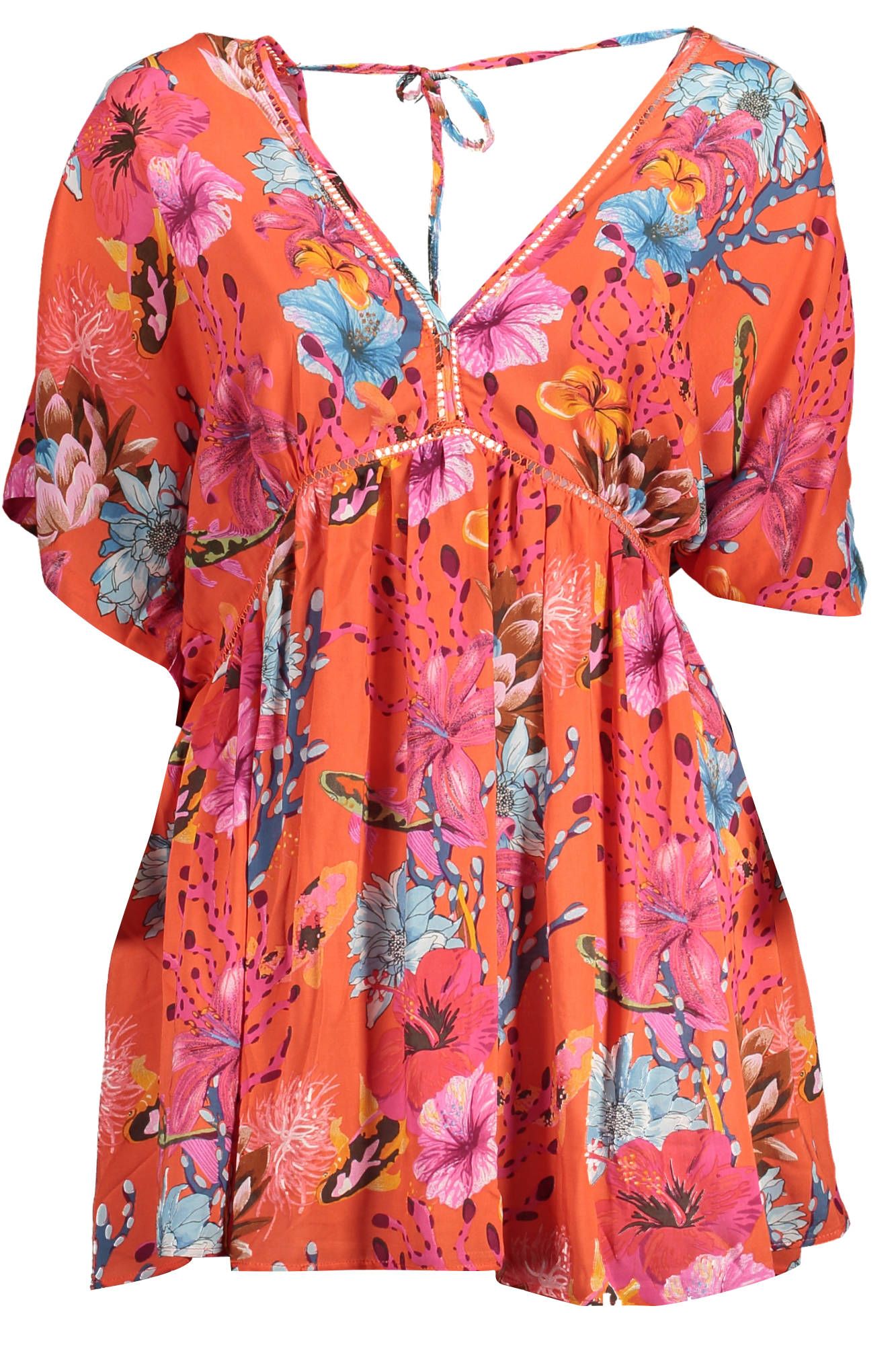 Desigual Vibrant V-Neck Short Sleeve Dress Desigual