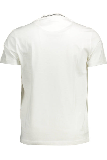 Harmont & Blaine Chic White Cotton Crew Neck Tee with Contrasting Details Harmont & Blaine