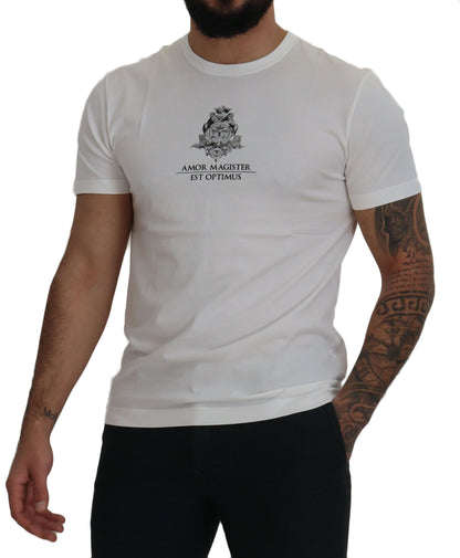 Dolce & Gabbana Chic White Logo Print Cotton Tee Dolce & Gabbana