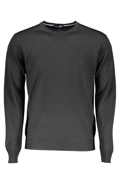 Harmont & Blaine Elegant Crew Neck Wool Sweater in Black Harmont & Blaine