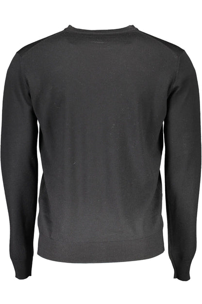 Harmont & Blaine Elegant Crew Neck Wool Sweater in Black Harmont & Blaine