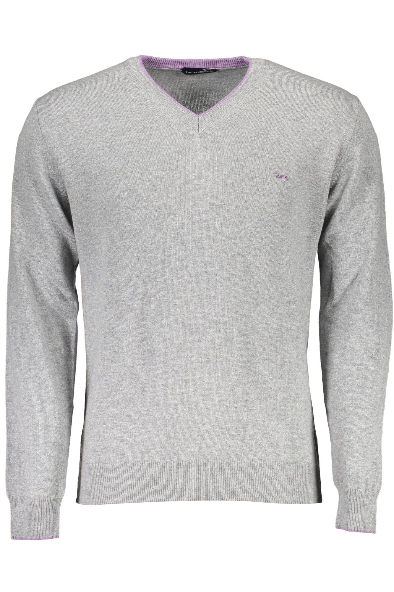 Harmont & Blaine Elegant V-Neck Sweater with Contrasting Details Harmont & Blaine