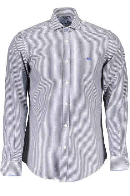 Harmont & Blaine Sleek Blue Organic Cotton Shirt with Logo Harmont & Blaine