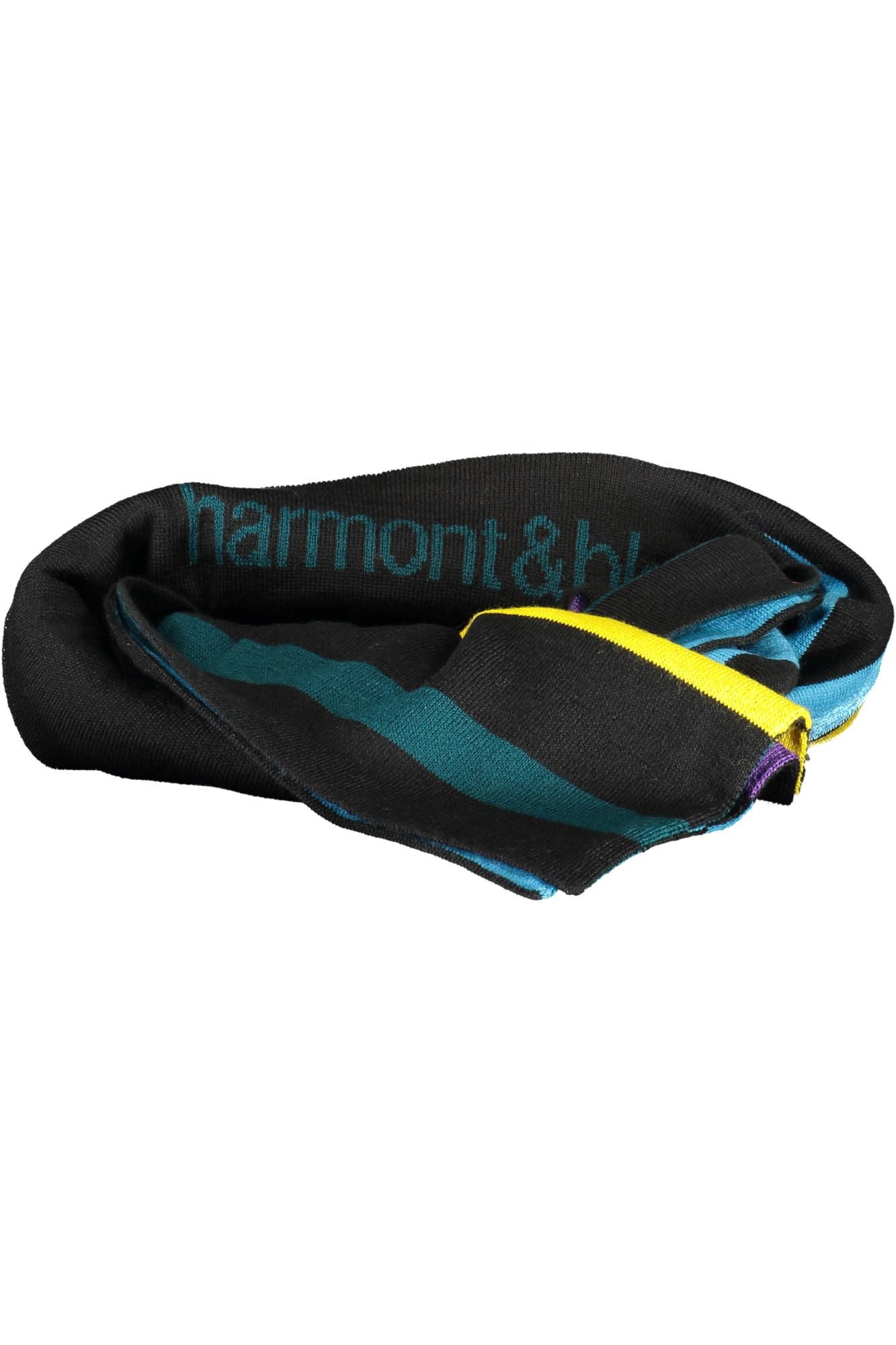 Harmont & Blaine Chic Wool-Blend Black Scarf with Embroidery Detail Harmont & Blaine