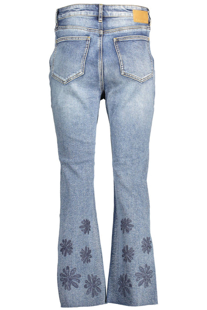 Desigual Chic Embroidered Faded Jeans with Contrasting Accents Desigual