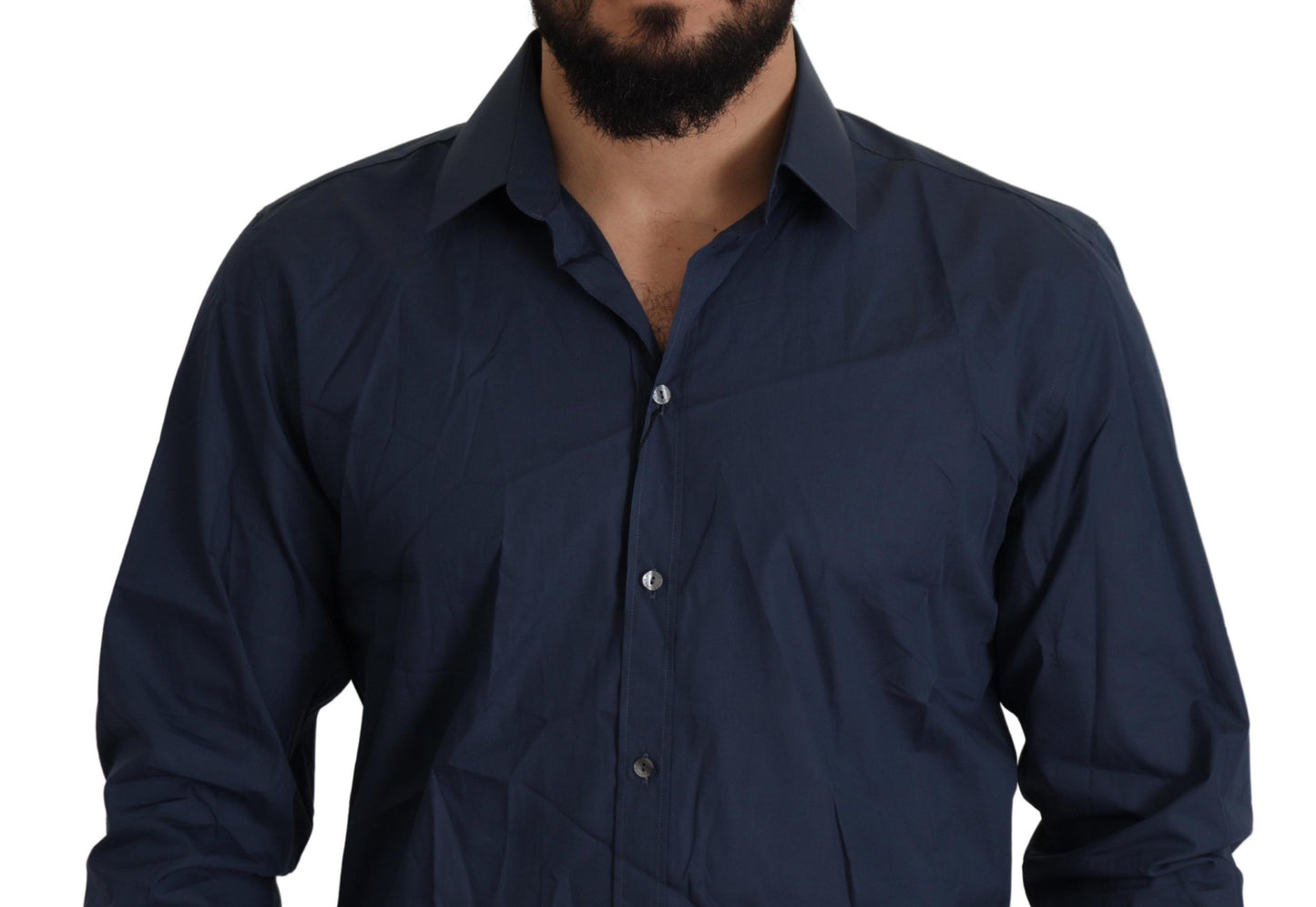 Dolce & Gabbana Elegant Slim Fit Blue Martini Dress Shirt Dolce & Gabbana