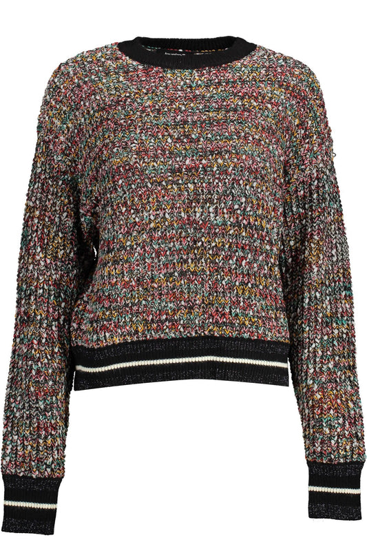 Desigual Enigmatic Black Sweater with Contrasting Details Desigual