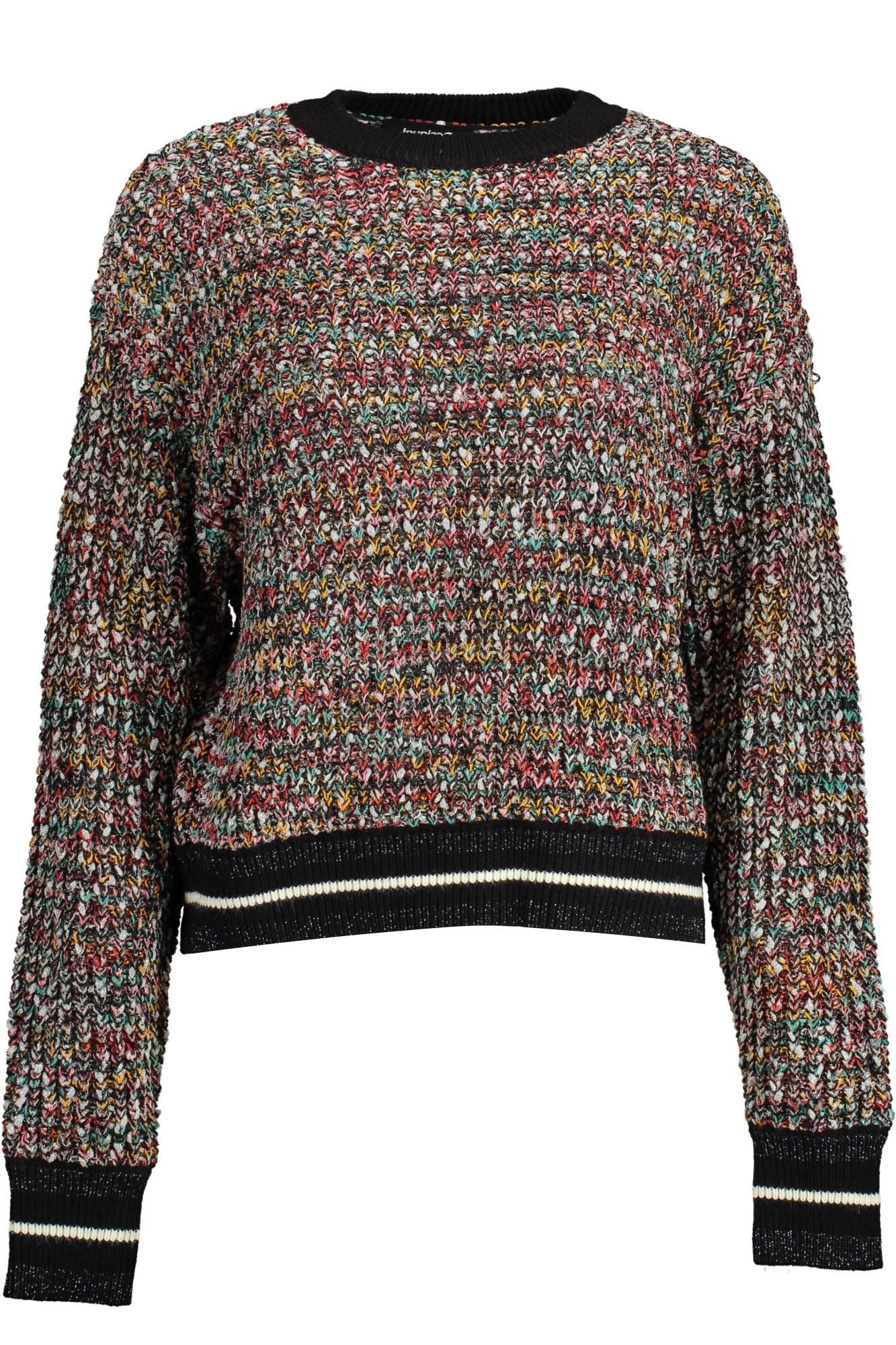 Desigual Enigmatic Black Sweater with Contrasting Details Desigual