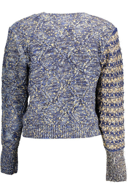 Desigual Eclectic Blue Contrast Detail Sweater Desigual