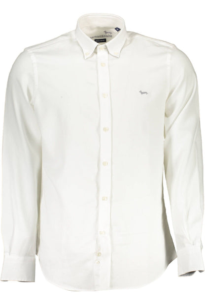 Harmont & Blaine Elegant White Cotton Shirt with Contrasting Cuffs Harmont & Blaine