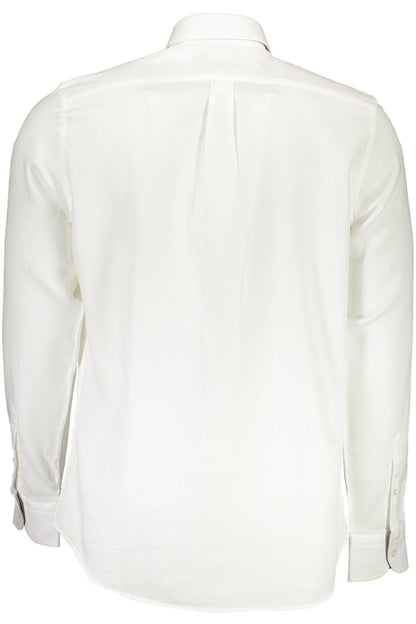 Harmont & Blaine Elegant White Cotton Shirt with Contrasting Cuffs Harmont & Blaine