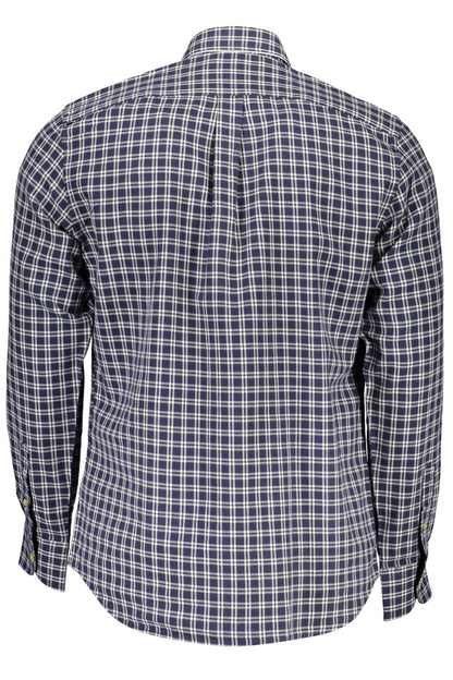 Harmont & Blaine Elegant Blue Cotton Shirt with Contrasting Cuffs Harmont & Blaine