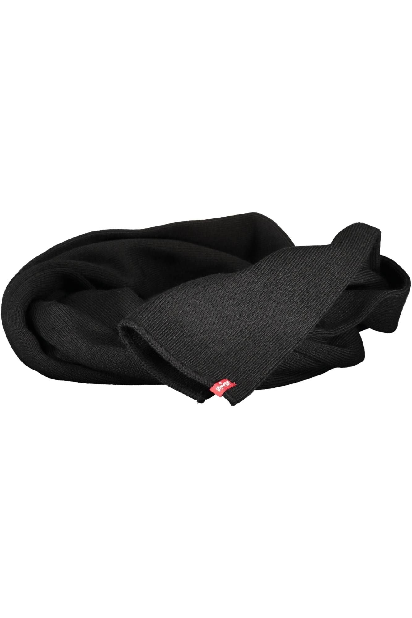 Levi's Chic Black Acrylic Logo Scarf for Men Levi's