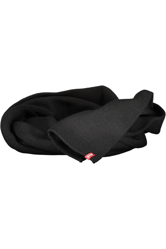 Levi's Chic Black Acrylic Logo Scarf for Men Levi's