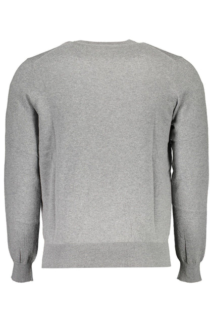 North Sails Eco-Conscious Gray Knit Sweater With Logo Detail North Sails