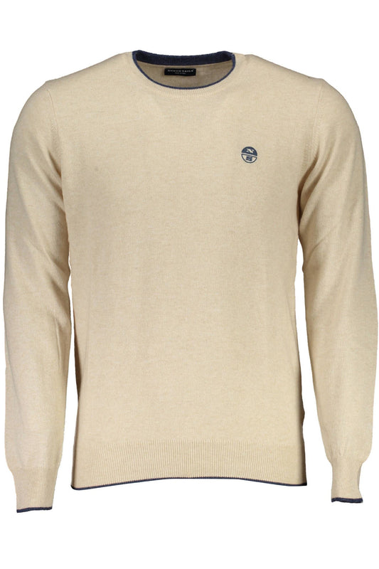 North Sails Beige Embroidered Crewneck Sweater North Sails