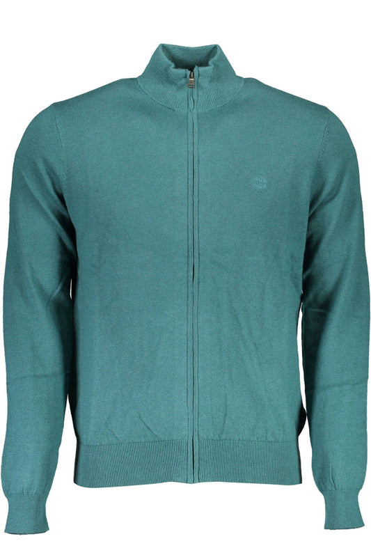 North Sails Green Wool-Blend Zip Cardigan with Embroidery North Sails