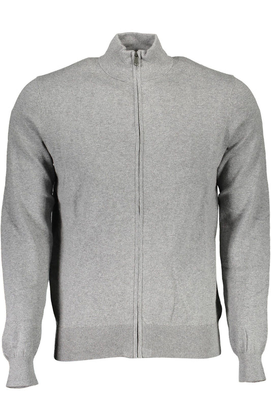 North Sails Sleek Gray Zip-Up Cardigan with Embroidered Logo North Sails