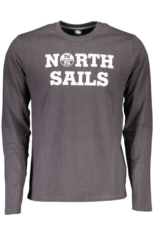 North Sails Elegant Gray Long-Sleeve Cotton Tee North Sails