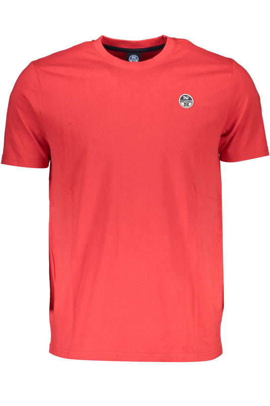 North Sails Vibrant Red Round Neck Tee with Logo Detail North Sails