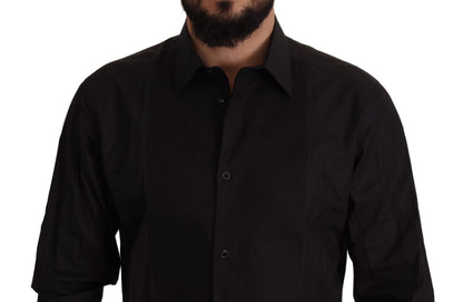 Dolce & Gabbana Sleek Black Tuxedo Dress Shirt - Slim Fit Dolce & Gabbana