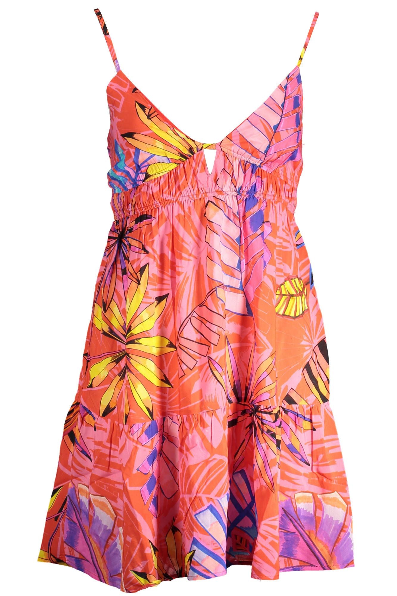 Desigual Radiant Pink Summer Dress with Delicate Details Desigual