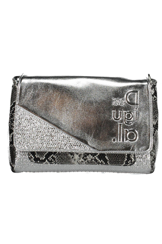 Desigual Elegant Silver Polyurethane Handbag Desigual