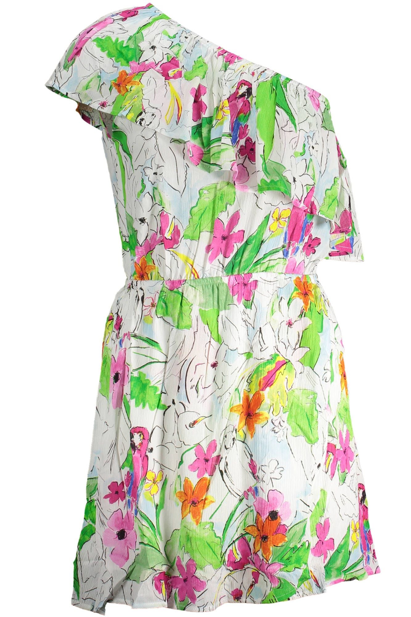 Desigual Chic One-Shoulder Short Dress with Contrasting Details Desigual