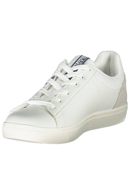 Napapijri Chic White Lace-Up Sneakers with Logo Accent Napapijri