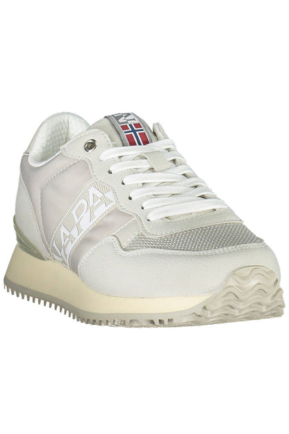 Napapijri Chic Gray Lace-Up Sneakers with Logo Accent Napapijri