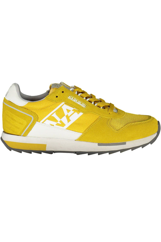 Napapijri Sleek Yellow Lace-Up Sport Sneakers Napapijri