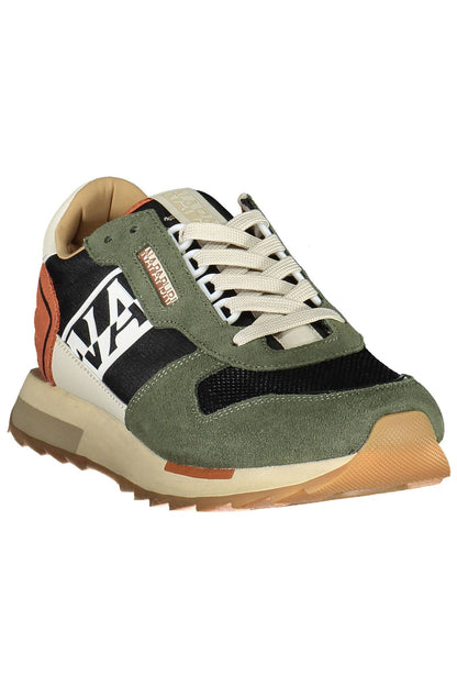 Napapijri Trendy Green Lace-Up Sneakers for the Modern Man Napapijri