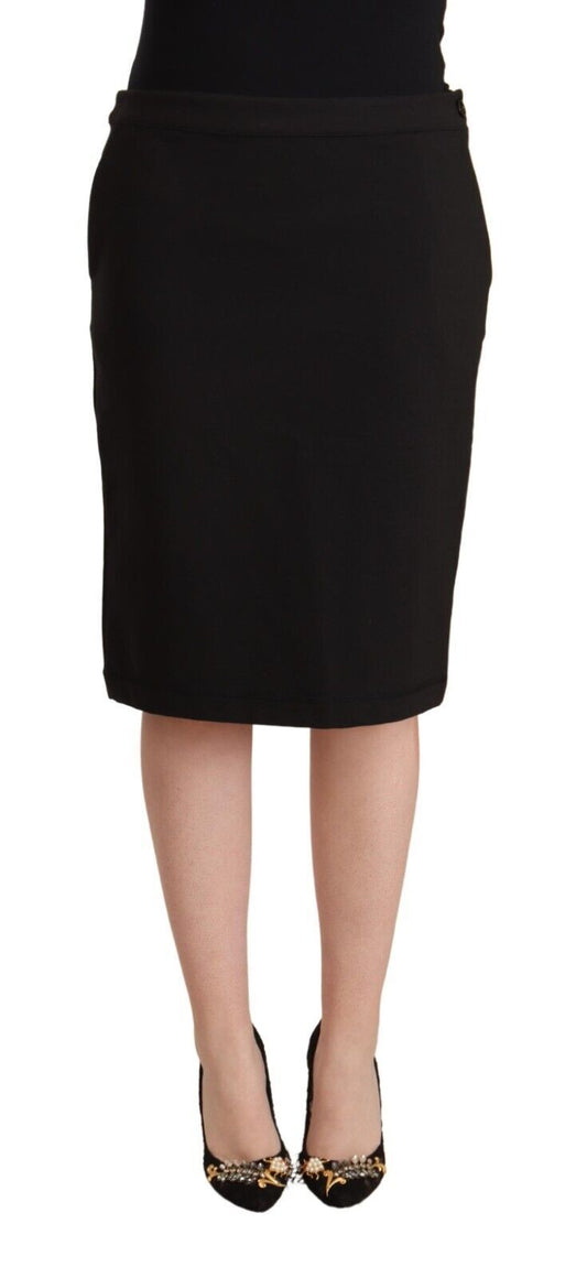 GF Ferre Chic Black Pencil Skirt Knee Length GF Ferre