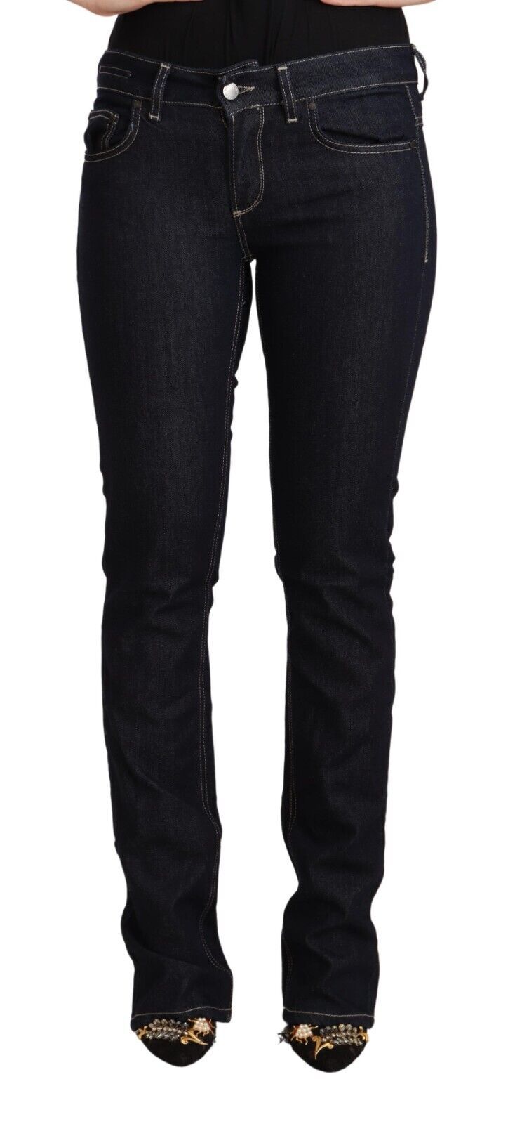 GF Ferre Chic Low Waist Skinny Jeans in Timeless Black GF Ferre