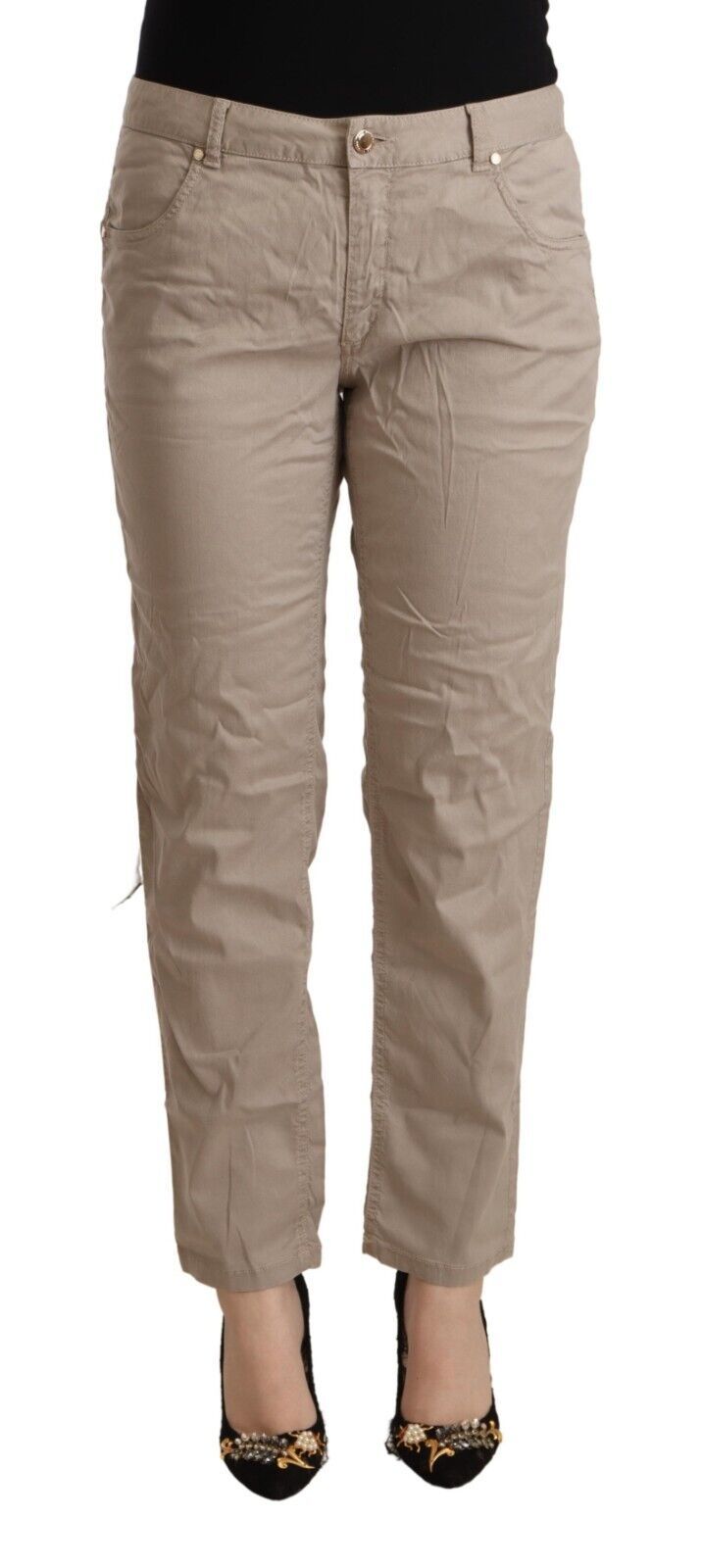 Acht Beige Mid Waist Tapered Pants Acht