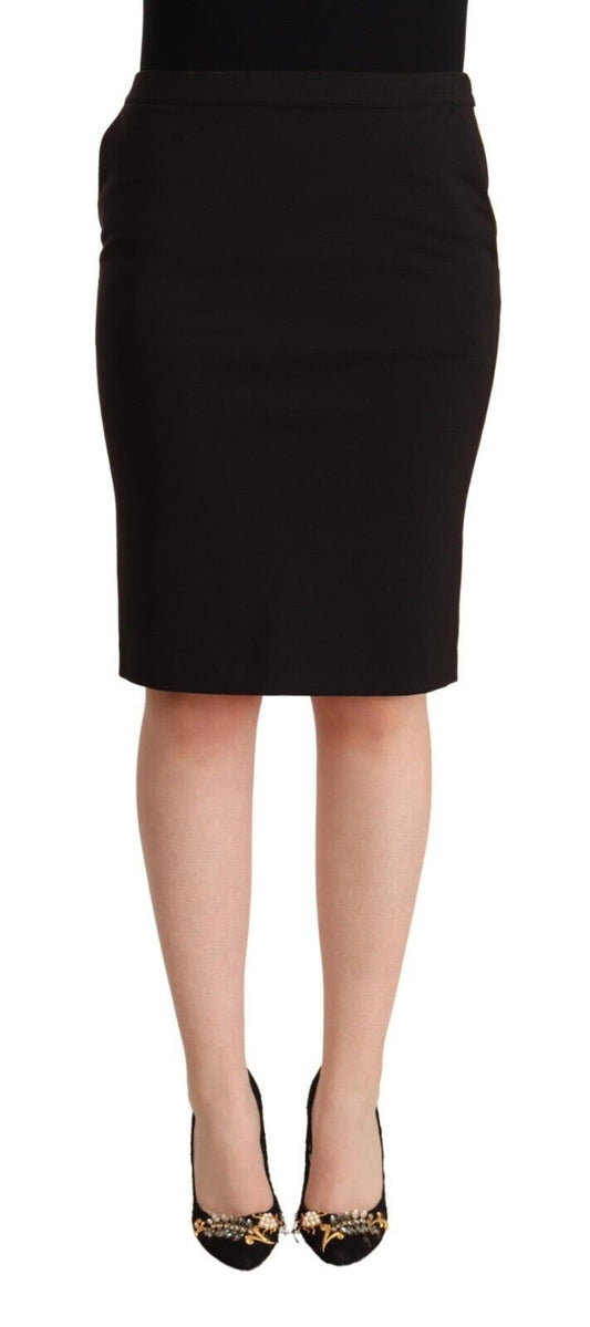 GF Ferre Sleek Black Pencil Skirt Knee Length GF Ferre